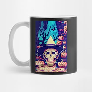 halloween pumpkin and skeleton Mug